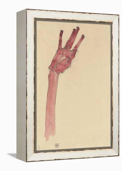 Raised Red Hand, 1910-Egon Schiele-Framed Premier Image Canvas