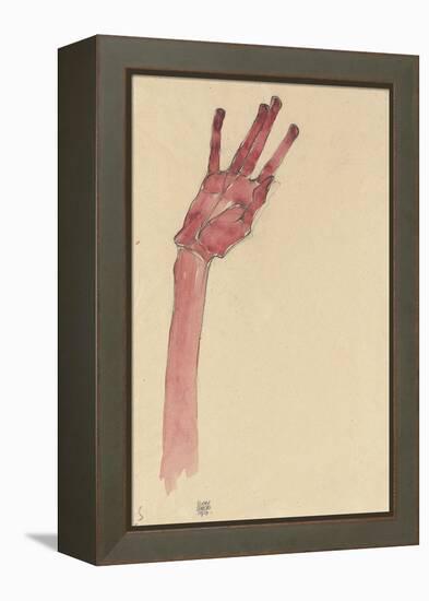 Raised Red Hand, 1910-Egon Schiele-Framed Premier Image Canvas