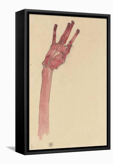 Raised Red Hand, 1910-Egon Schiele-Framed Premier Image Canvas