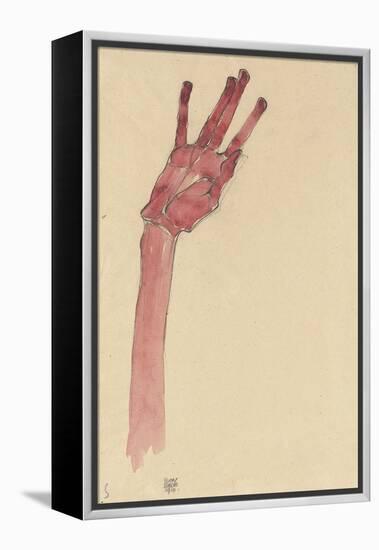 Raised Red Hand, 1910-Egon Schiele-Framed Premier Image Canvas