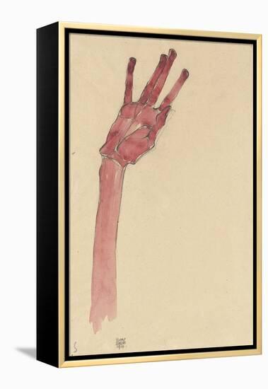 Raised Red Hand, 1910-Egon Schiele-Framed Premier Image Canvas