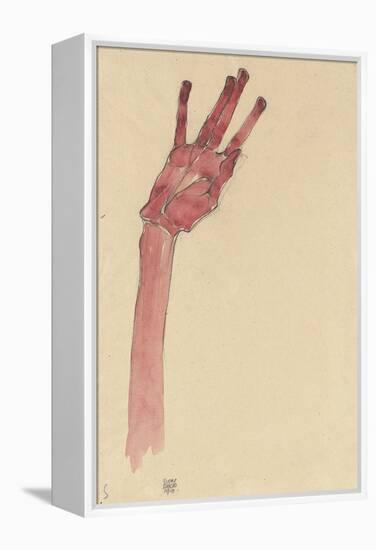 Raised Red Hand, 1910-Egon Schiele-Framed Premier Image Canvas