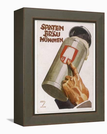 Raising a Seidel of Frothy Spaten-Brau-Ludwig Hohlwein-Framed Premier Image Canvas