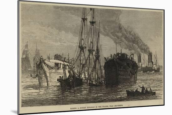 Raising a Sunken Indiaman in the Thames, Near Gravesend-null-Mounted Giclee Print
