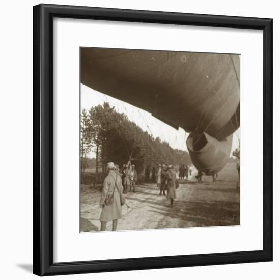Raising of an observation balloon, Somme, northern France, 1916-Unknown-Framed Photographic Print
