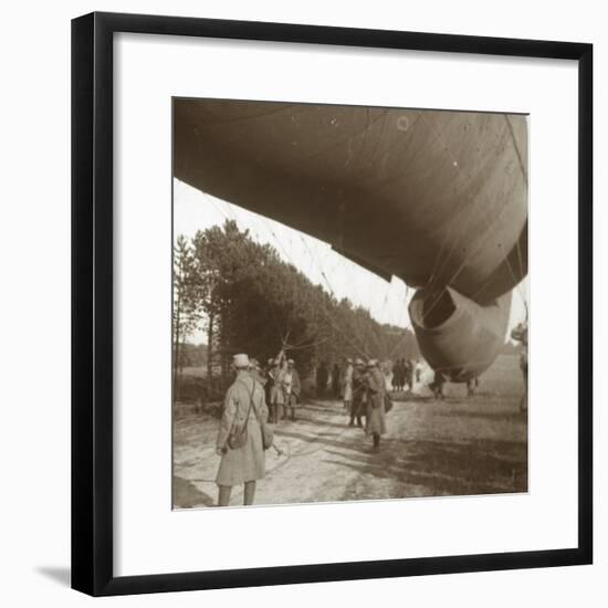 Raising of an observation balloon, Somme, northern France, 1916-Unknown-Framed Photographic Print