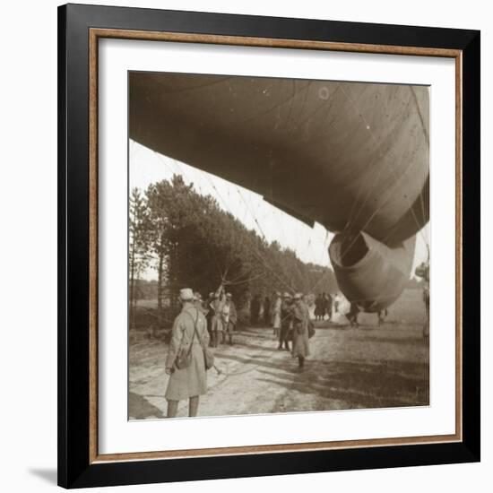 Raising of an observation balloon, Somme, northern France, 1916-Unknown-Framed Photographic Print