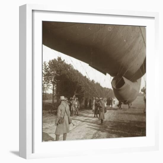 Raising of an observation balloon, Somme, northern France, 1916-Unknown-Framed Photographic Print