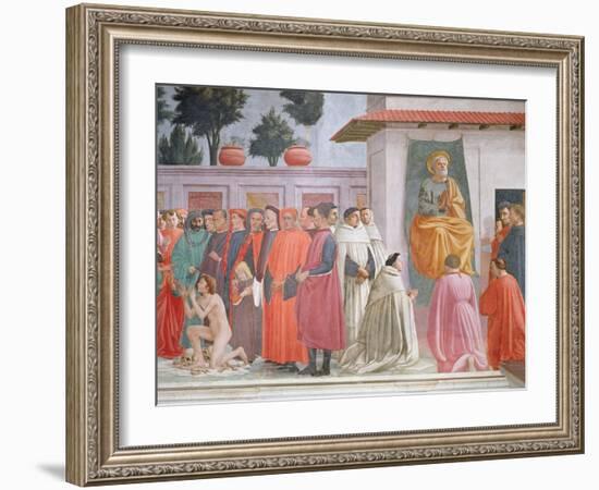 Raising of the Son of Theophilus and St Peter Enthroned-Filippino Lippi-Framed Giclee Print