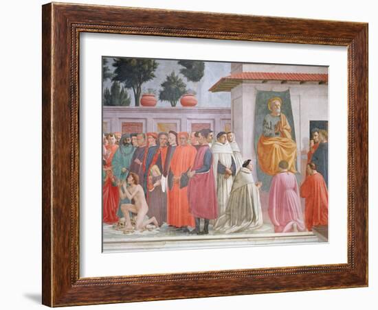 Raising of the Son of Theophilus and St Peter Enthroned-Filippino Lippi-Framed Giclee Print