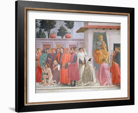 Raising of the Son of Theophilus and St Peter Enthroned-Filippino Lippi-Framed Giclee Print