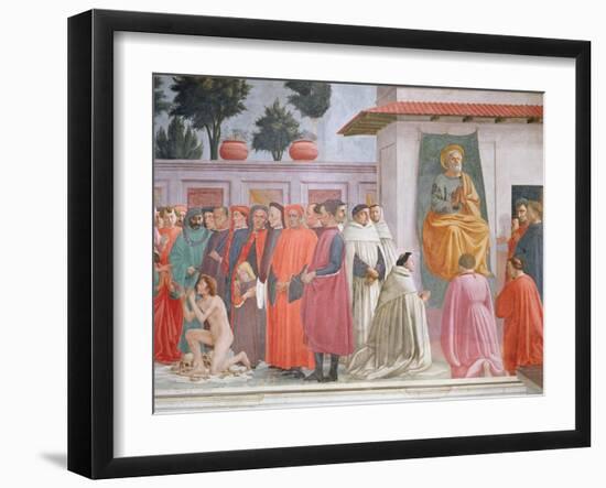 Raising of the Son of Theophilus and St Peter Enthroned-Filippino Lippi-Framed Giclee Print