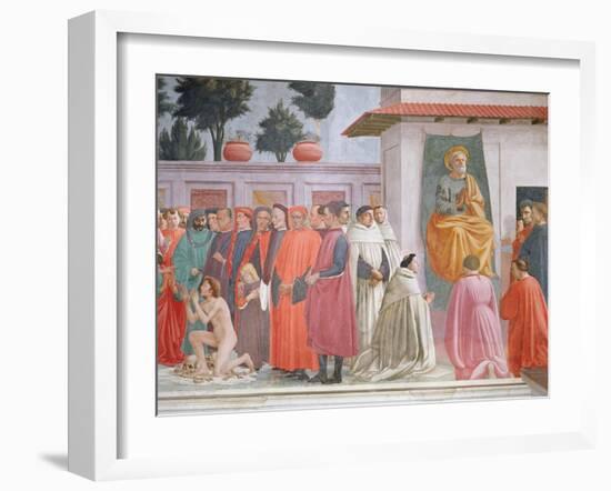 Raising of the Son of Theophilus and St Peter Enthroned-Filippino Lippi-Framed Giclee Print