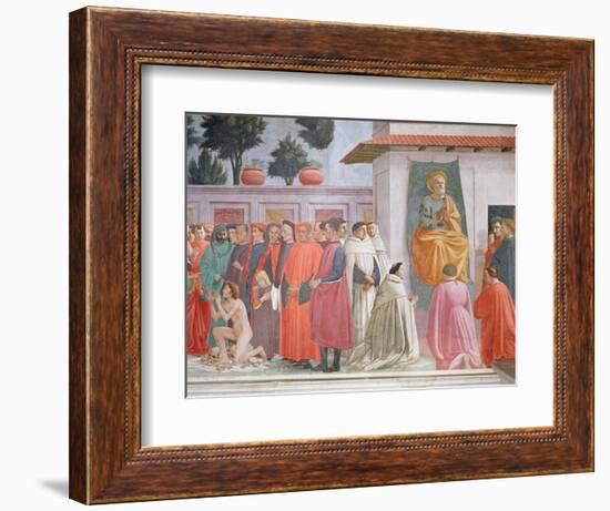 Raising of the Son of Theophilus and St Peter Enthroned-Filippino Lippi-Framed Giclee Print