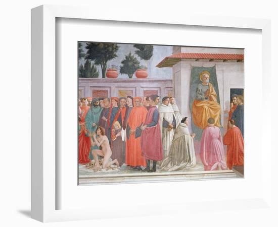 Raising of the Son of Theophilus and St Peter Enthroned-Filippino Lippi-Framed Giclee Print