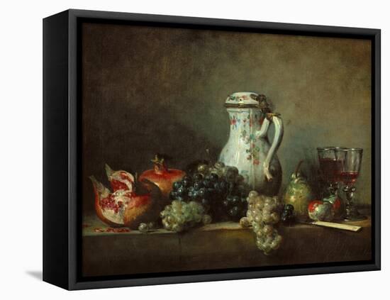 Raisins, Pomegranates and Coffee-Pot-Jean-Baptiste Simeon Chardin-Framed Premier Image Canvas