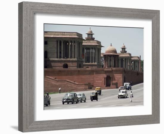 Raj Path Leading to the Parliament Building, New Delhi, Delhi, India-Christopher Rennie-Framed Photographic Print