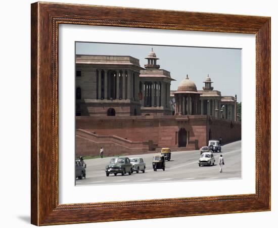 Raj Path Leading to the Parliament Building, New Delhi, Delhi, India-Christopher Rennie-Framed Photographic Print