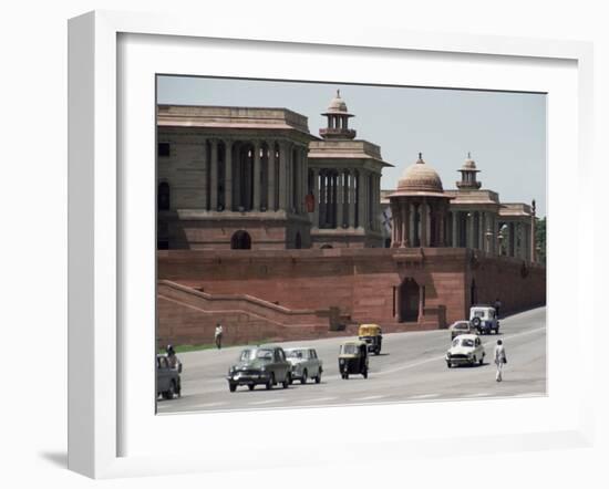 Raj Path Leading to the Parliament Building, New Delhi, Delhi, India-Christopher Rennie-Framed Photographic Print