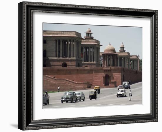 Raj Path Leading to the Parliament Building, New Delhi, Delhi, India-Christopher Rennie-Framed Photographic Print