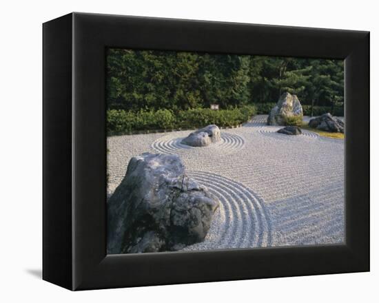 Raked Stone Garden, Taizo-In Temple, Kyoto, Japan-Michael Jenner-Framed Premier Image Canvas