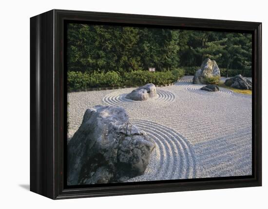 Raked Stone Garden, Taizo-In Temple, Kyoto, Japan-Michael Jenner-Framed Premier Image Canvas