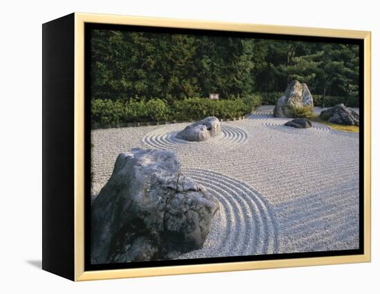 Raked Stone Garden, Taizo-In Temple, Kyoto, Japan-Michael Jenner-Framed Premier Image Canvas