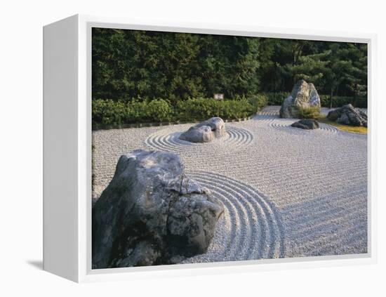 Raked Stone Garden, Taizo-In Temple, Kyoto, Japan-Michael Jenner-Framed Premier Image Canvas