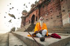 Portrait of a Sadhu...-Rakesh J.V-Framed Premier Image Canvas