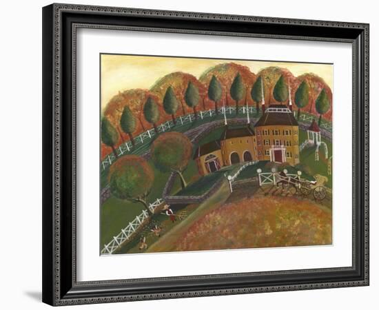 Raking Leaves-Cheryl Bartley-Framed Giclee Print