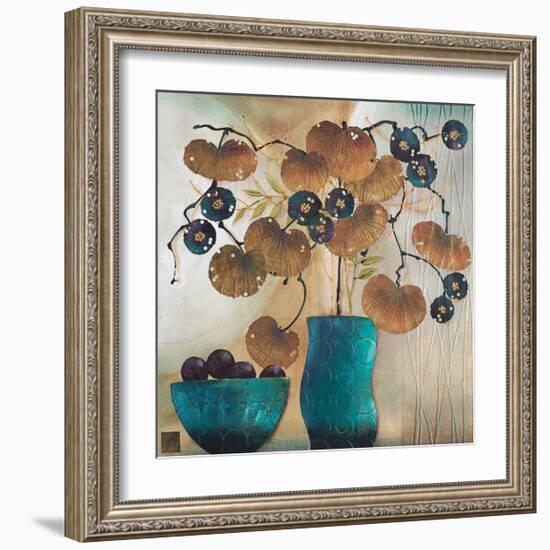 Raku Bowl and Vase-Margaret Hughlock-Framed Art Print