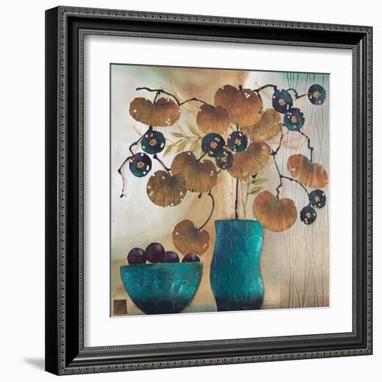 Raku Bowl and Vase-Margaret Hughlock-Framed Art Print