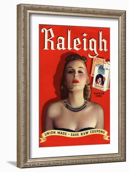 Raleigh, Glamour Cigarettes Smoking, USA, 1930-null-Framed Giclee Print