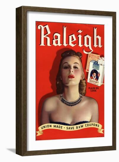 Raleigh, Glamour Cigarettes Smoking, USA, 1930-null-Framed Giclee Print