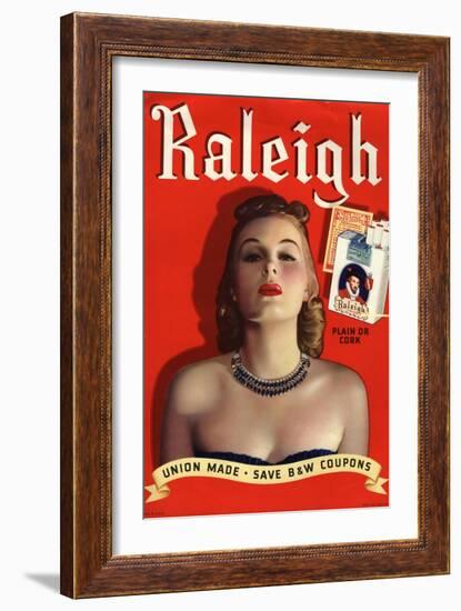 Raleigh, Glamour Cigarettes Smoking, USA, 1930-null-Framed Giclee Print