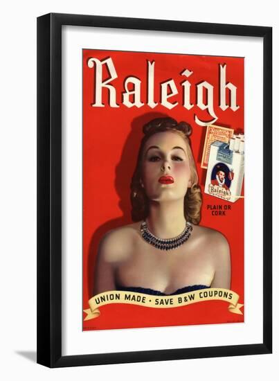 Raleigh, Glamour Cigarettes Smoking, USA, 1930-null-Framed Giclee Print