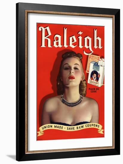 Raleigh, Glamour Cigarettes Smoking, USA, 1930-null-Framed Giclee Print