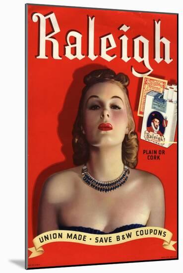 Raleigh, Glamour Cigarettes Smoking, USA, 1930-null-Mounted Giclee Print