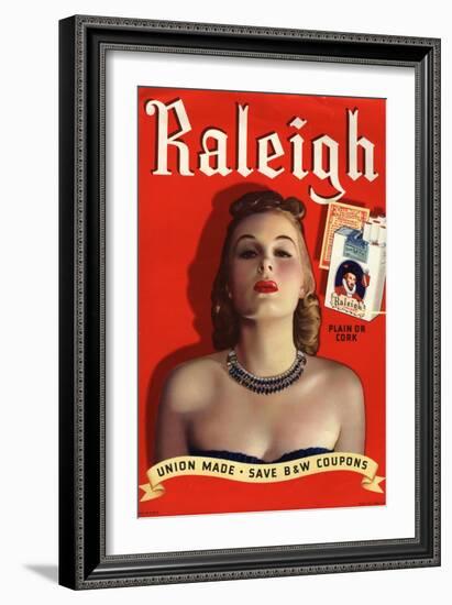 Raleigh, Glamour Cigarettes Smoking, USA, 1930-null-Framed Giclee Print