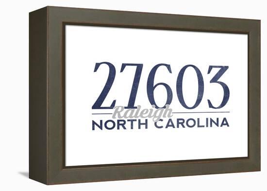 Raleigh, North Carolina - 27603 Zip Code (Blue)-Lantern Press-Framed Stretched Canvas