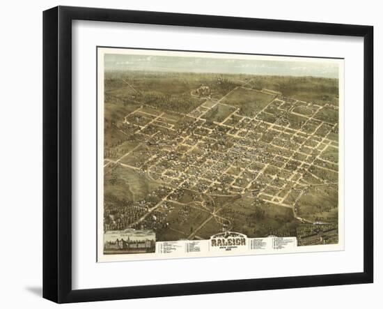 Raleigh, North Carolina - Panoramic Map-Lantern Press-Framed Art Print