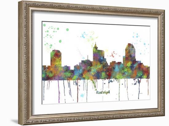 Raleigh North Carolina Skyline MCLR 1-Marlene Watson-Framed Giclee Print