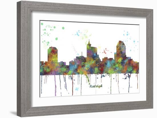 Raleigh North Carolina Skyline MCLR 1-Marlene Watson-Framed Giclee Print