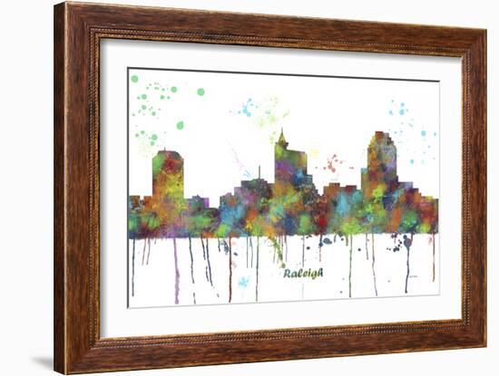 Raleigh North Carolina Skyline MCLR 1-Marlene Watson-Framed Giclee Print