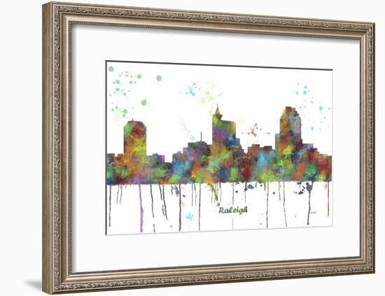 Raleigh North Carolina Skyline MCLR 1-Marlene Watson-Framed Giclee Print