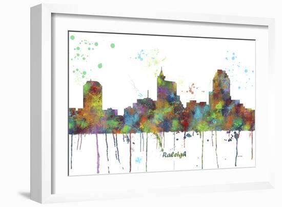 Raleigh North Carolina Skyline MCLR 1-Marlene Watson-Framed Giclee Print