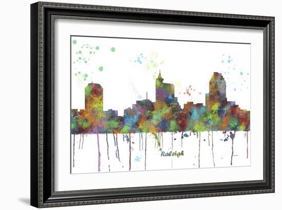 Raleigh North Carolina Skyline MCLR 1-Marlene Watson-Framed Giclee Print