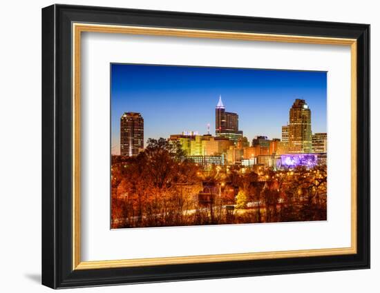 Raleigh, North Carolina, USA Skyline.-SeanPavonePhoto-Framed Photographic Print