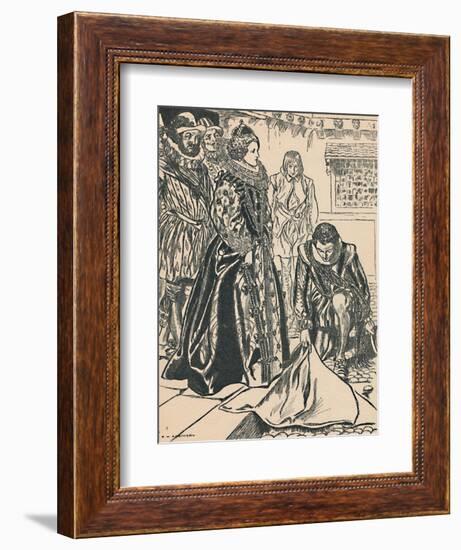 'Raleigh Spreads His Cloak Before Elizabeth', c1907-Unknown-Framed Giclee Print