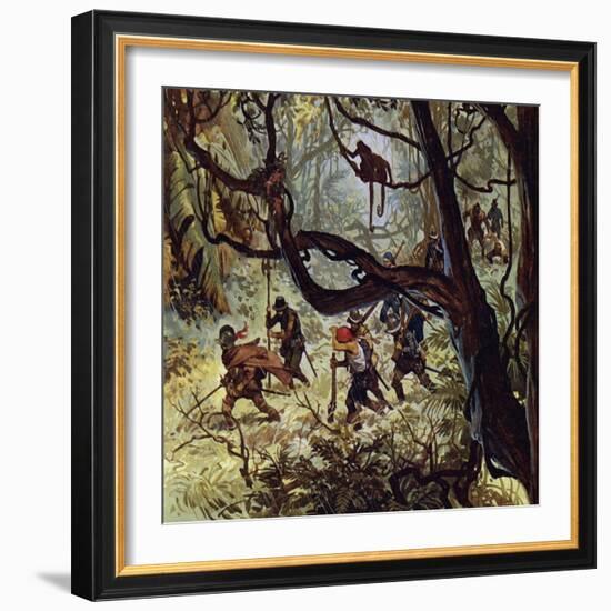 Raleigh Went in Search of El Dorado, His Journey Taking Him Up the River Orinoco-Alberto Salinas-Framed Giclee Print